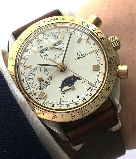 fake omega speedmaster triple date moon phase automatic|is Omega Speedmaster a scam.